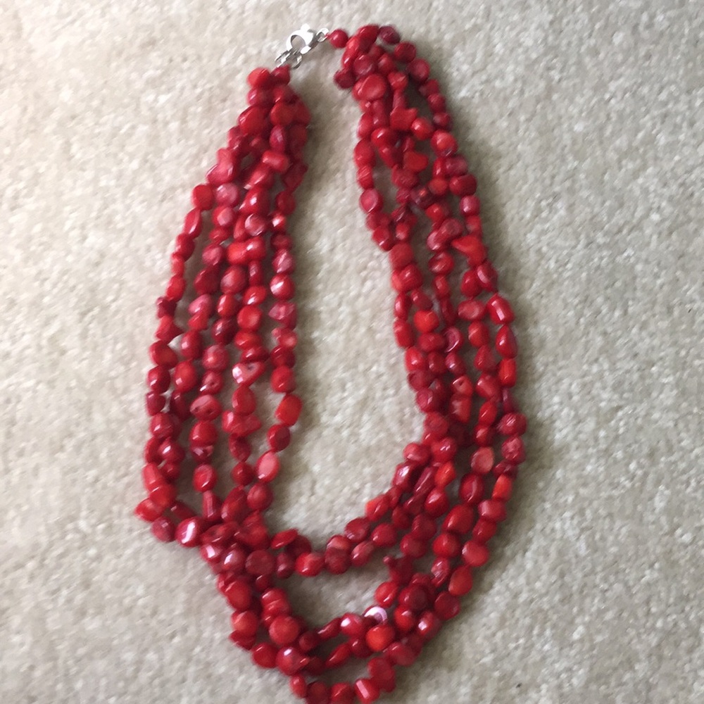 Red stone necklace.